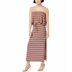 BAR III Striped‎ Strapless Popover Stretchy Maxi Dress XS 0/2 NWT